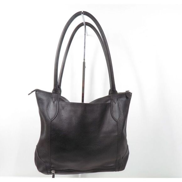 Lodis Siera Black Leather Travel Tote Large Pebbled Leather Shoulder Bag - Picture 4 of 8